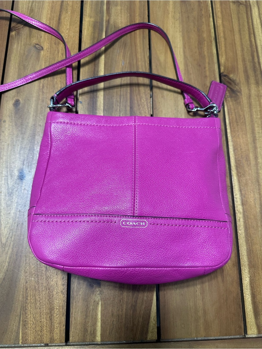 Coach Fuchsia Leather Park Small Hobo Bag